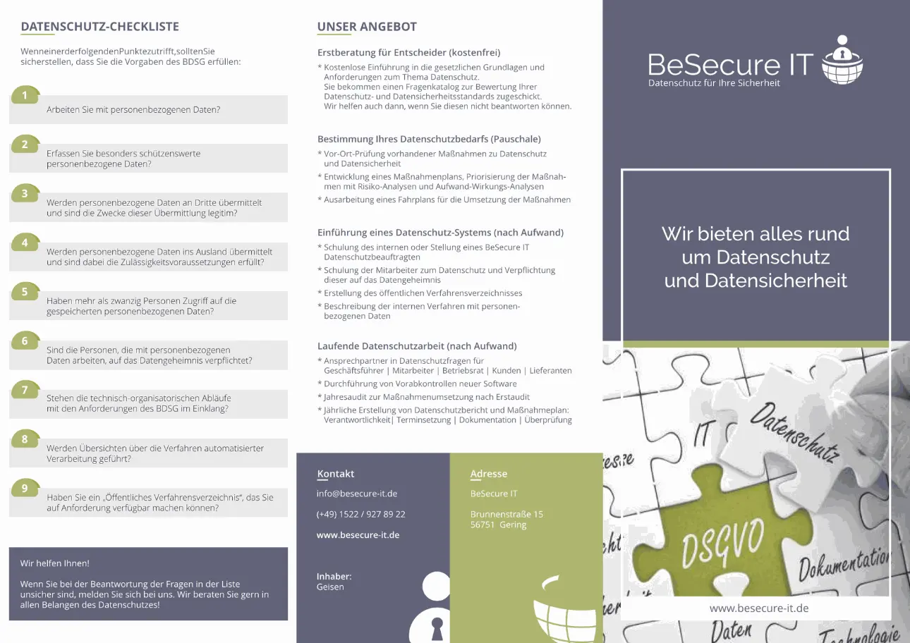 Datenschutzberatung – Informationen